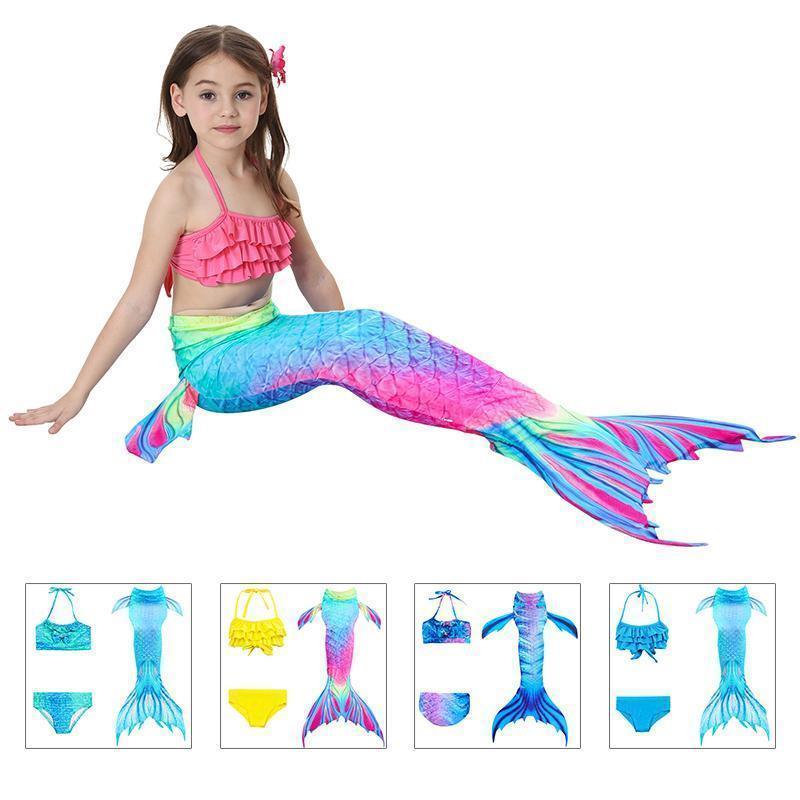 Girls’ Mermaid Swim Set 3-Piece Soft Breathable Fabric