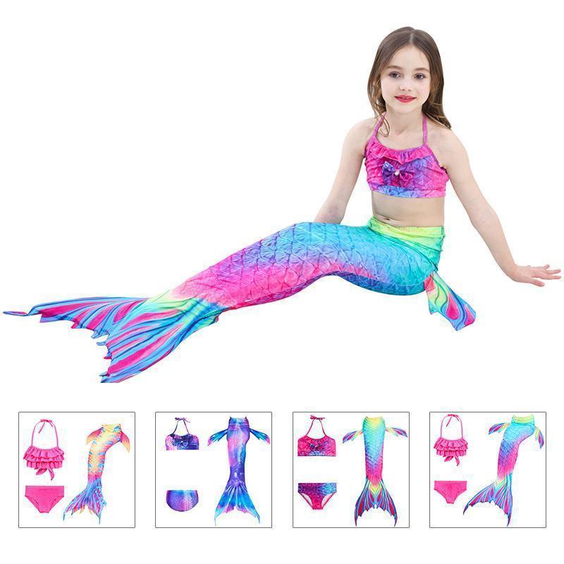 Girls’ Mermaid Swim Set 3-Piece Soft Breathable Fabric