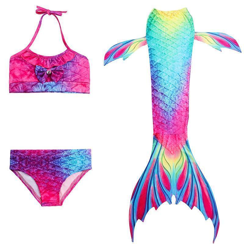 Girls’ Mermaid Swim Set 3-Piece Soft Breathable Fabric