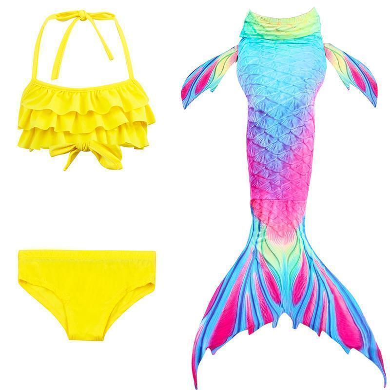 Girls’ Mermaid Swim Set 3-Piece Soft Breathable Fabric