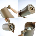 Glass Carafe Double-Walled Wooden Handle for Hot & Cold Drinks