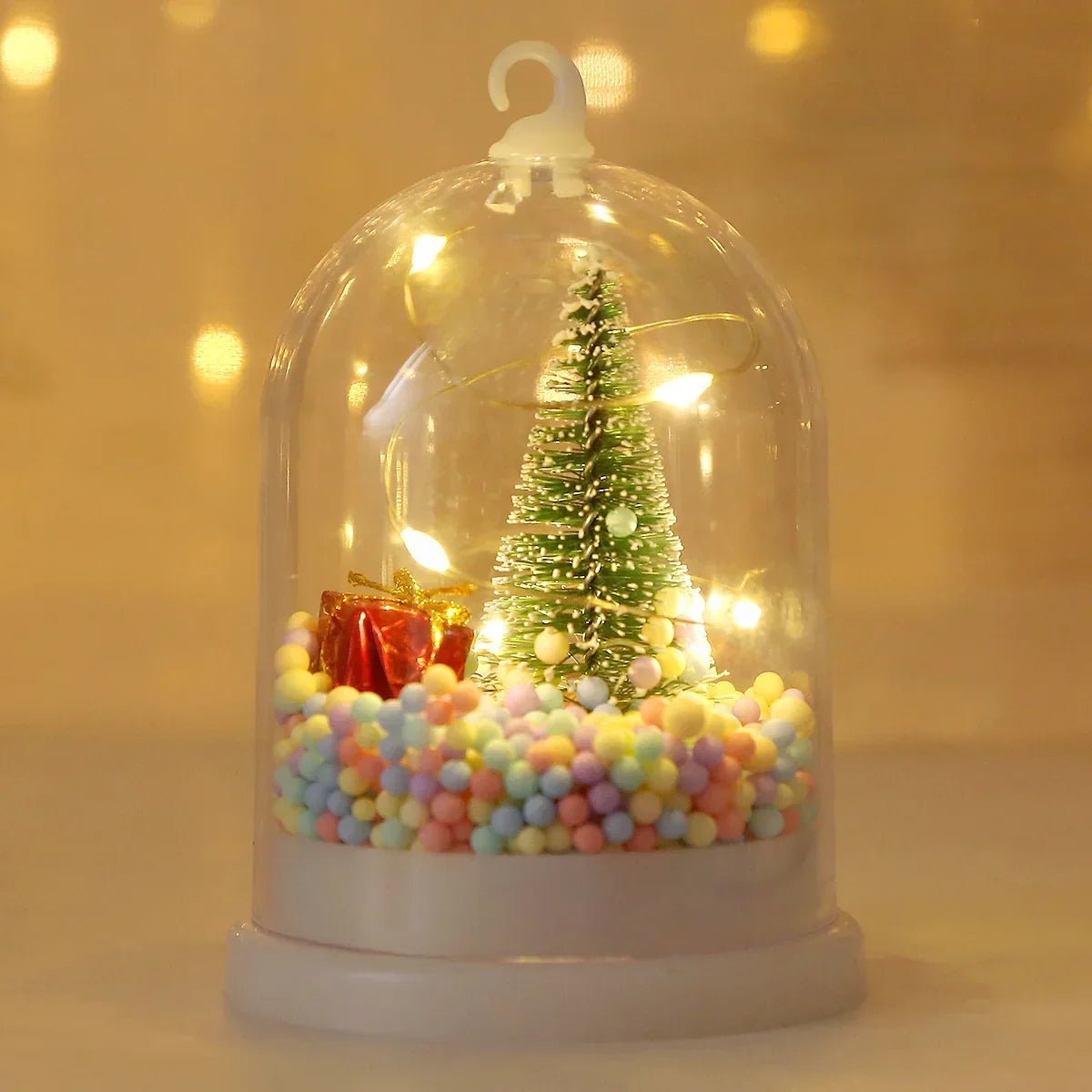Glass Christmas Globe Warm LED Mini Tree