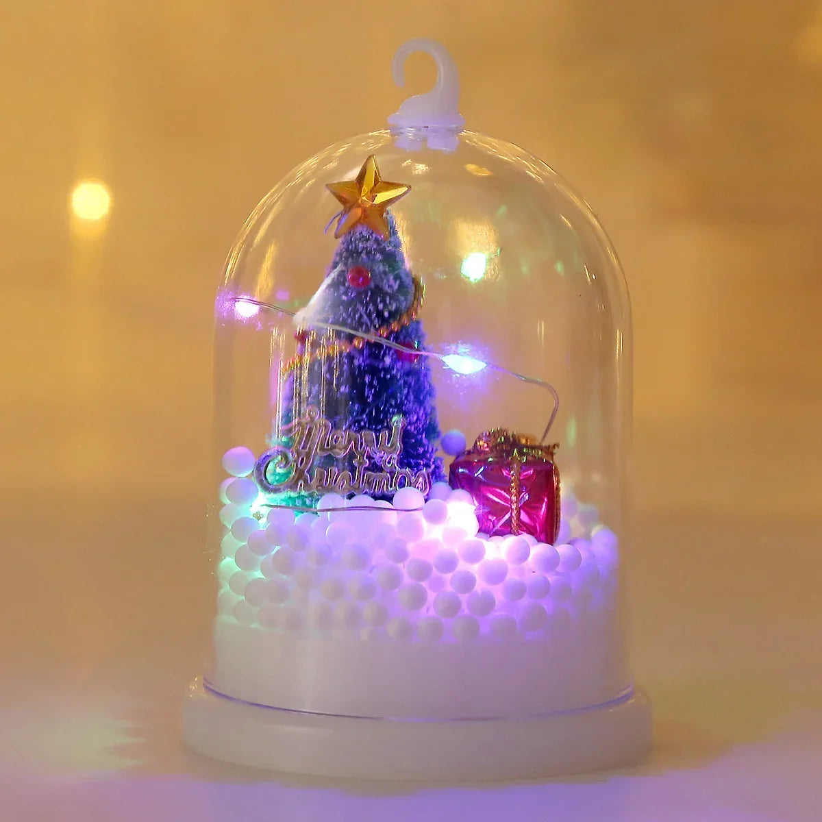Glass Christmas Globe Warm LED Mini Tree