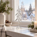 Glass Christmas Tree Clear Layered Branch 8.7 Inch Decor