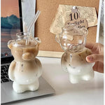 Glass Coffee Mug 3D Bear Design Microwave-Safe 10.8 Oz