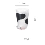 Glass Cup Kitten Paw Design 10.1 Fl Oz
