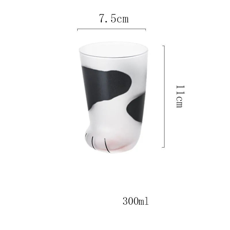 Glass Cup Kitten Paw Design 10.1 Fl Oz