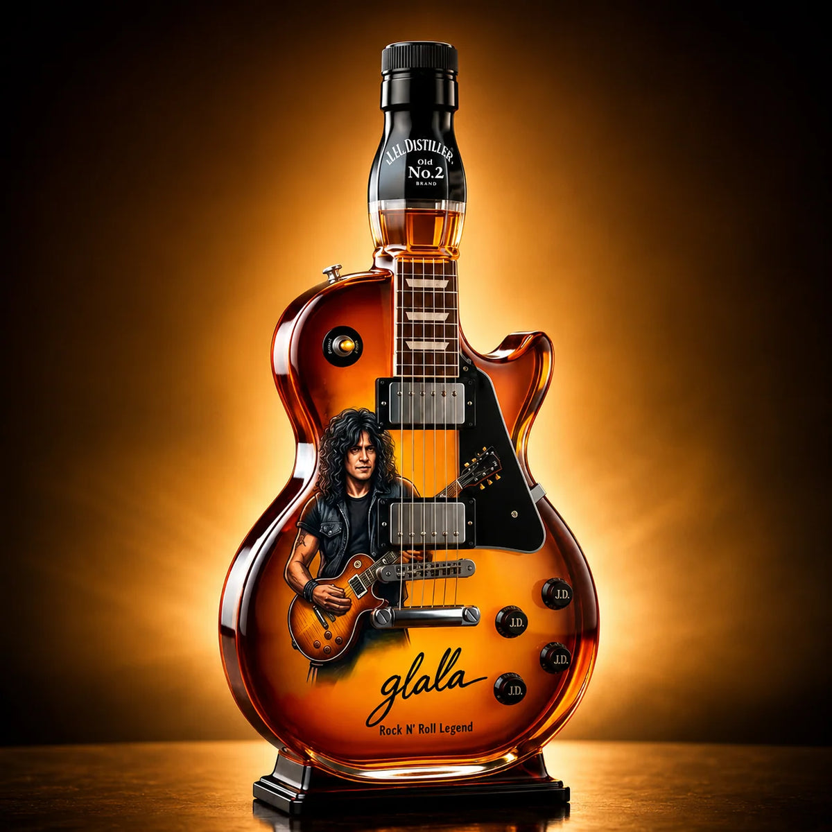 Glass Decanter Guitar-Shaped Decorative Display