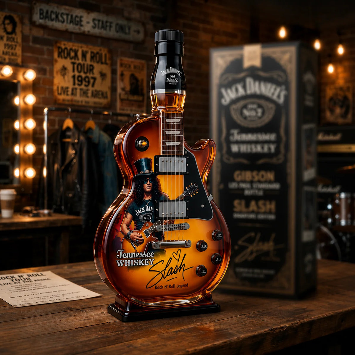 Glass Decanter Guitar-Shaped Decorative Display