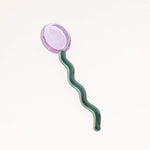 Glass Dessert Spoons Wavy Colorful Dishwasher-Safe