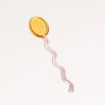 Glass Dessert Spoons Wavy Colorful Dishwasher-Safe
