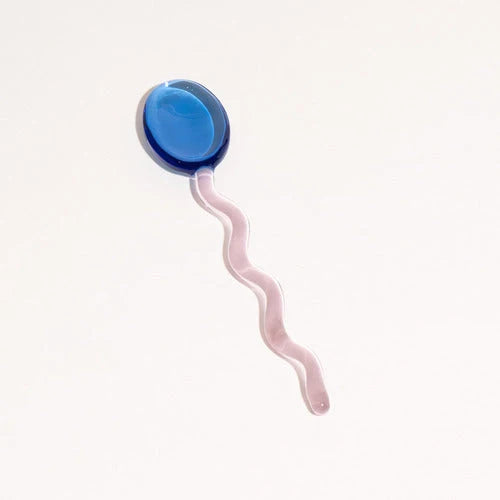 Glass Dessert Spoons Wavy Colorful Dishwasher-Safe