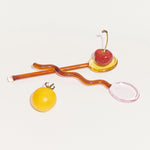 Glass Dessert Spoons Wavy Colorful Dishwasher-Safe