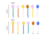 Glass Dessert Spoons Wavy Colorful Dishwasher-Safe