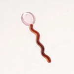 Glass Dessert Spoons Wavy Colorful Dishwasher-Safe