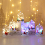 Glass Dome Decoration Warm White LED Santa Scene