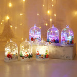 Glass Dome Decoration Warm White LED Santa Scene