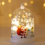 Glass Dome Decoration Warm White LED Santa Scene