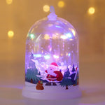 Glass Dome Decoration Warm White LED Santa Scene