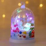 Glass Dome Decoration Warm White LED Santa Scene