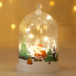 Glass Dome Decoration Warm White LED Santa Scene