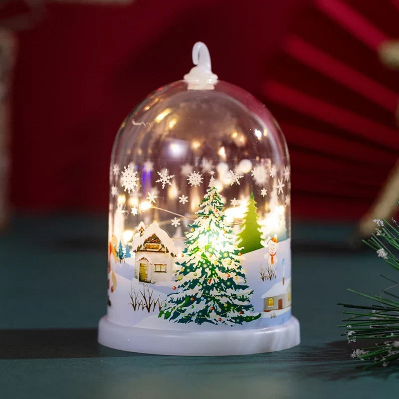 Glass Dome Handcrafted Winter Scene Energy-Efficient LED