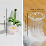 Glass Flower Bouquet Colored Glaze Set of 7 With Vase