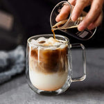 Glass Mug Double-Wall Borosilicate 8.45 Oz Microwave-Safe