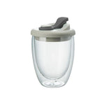 Glass Mug Double-Wall Borosilicate Leak-Proof Lid