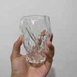 Glass Mug Hammered Texture 10.8 Fl Oz
