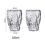 Glass Mug Hammered Texture 10.8 Fl Oz
