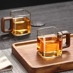 Glass Mug Heat-Resistant Borosilicate Square Design 3 Oz