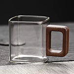 Glass Mug Heat-Resistant Borosilicate Square Design 3 Oz