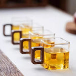 Glass Mug Heat-Resistant Borosilicate Square Design 3 Oz