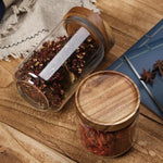 Glass Storage Jars Stackable Acacia Lids & Silicone Seal
