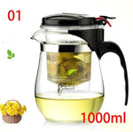 Glass Teapot Heat-Resistant With 80-Hole Stainless Steel Infuser