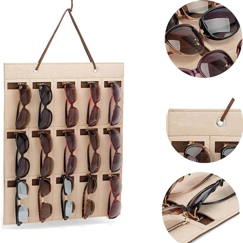 Glasses Organizer Wall-Mounted Foldable 8-Pair Storage