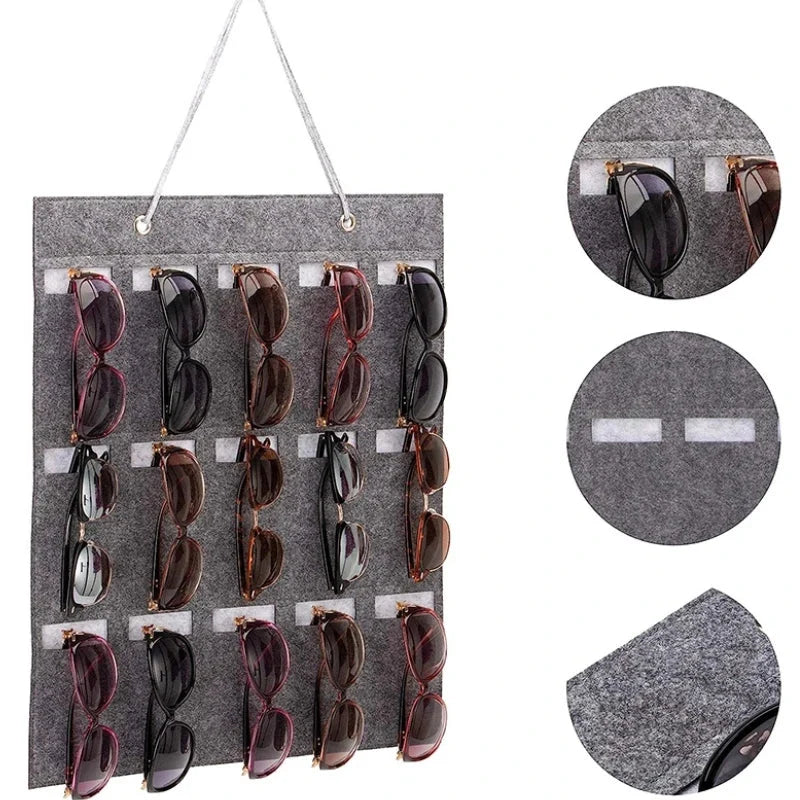 Glasses Organizer Wall-Mounted Foldable 8-Pair Storage