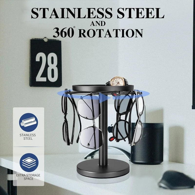 Glasses Stand 360° Rotating Metal Jewelry Organizer