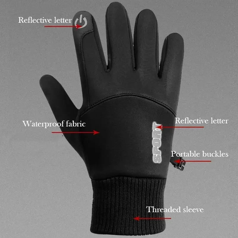 Gloves Touchscreen-Compatible Thermal-Lined Water-Resistant Non-Slip Grip