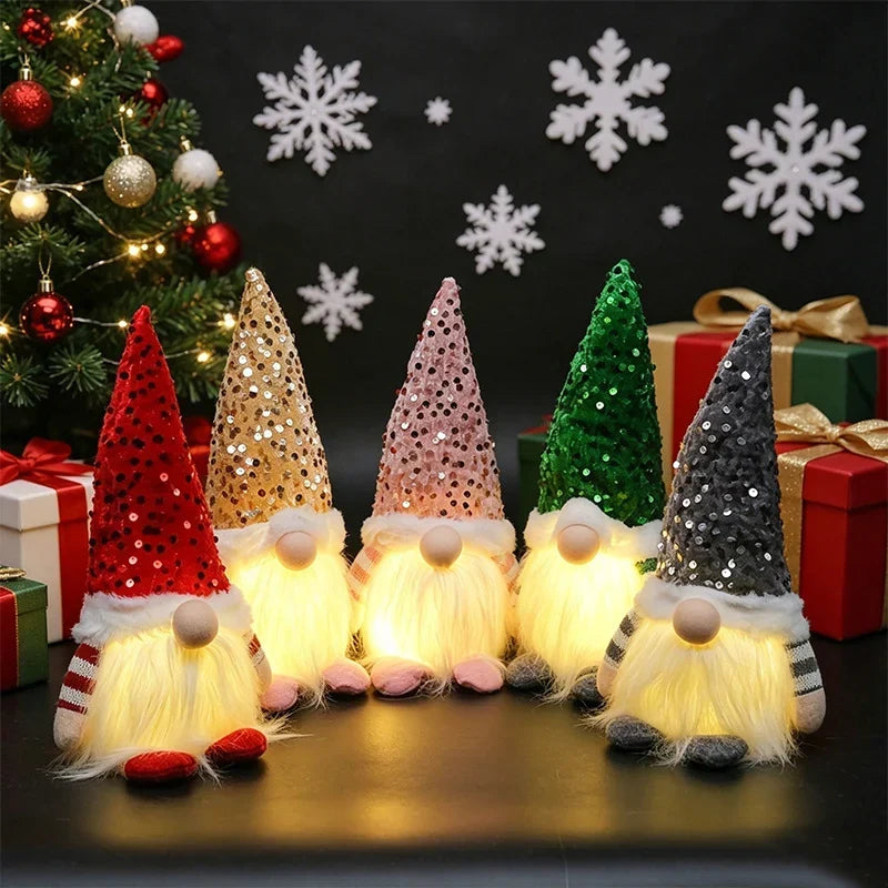 Gnome Figurine Handcrafted Glitter Hat & Fluffy Beard