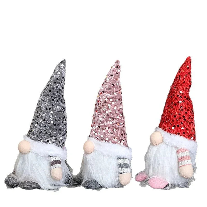 Gnome Figurine Handcrafted Glitter Hat & Fluffy Beard