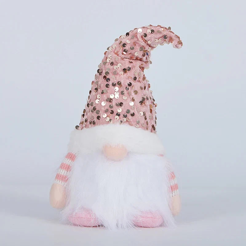 Gnome Figurine Handcrafted Glitter Hat & Fluffy Beard