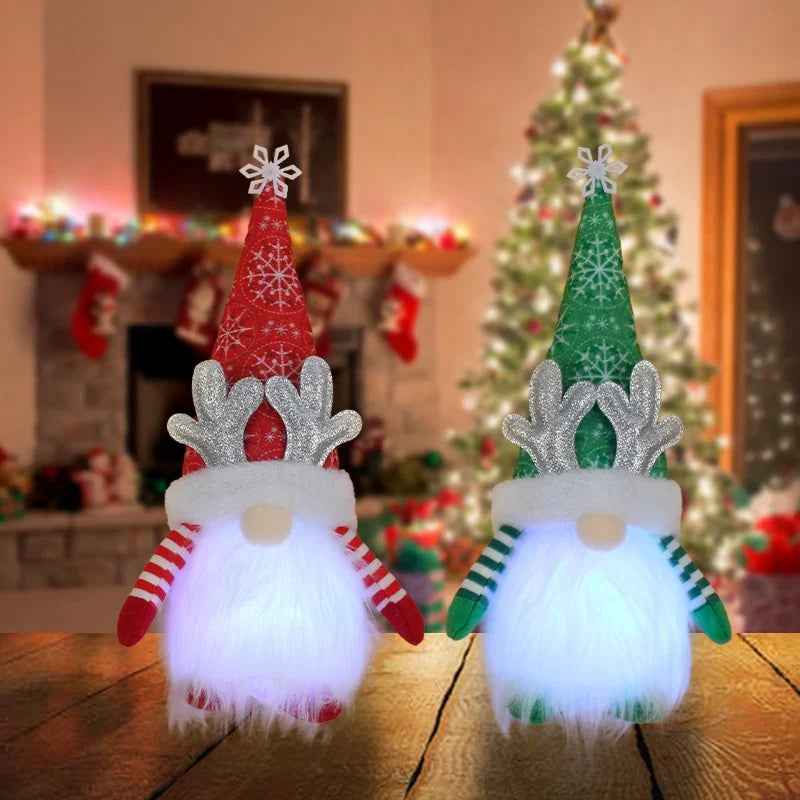 Gnome Figurine Snowflake Hat & Sparkling Antlers