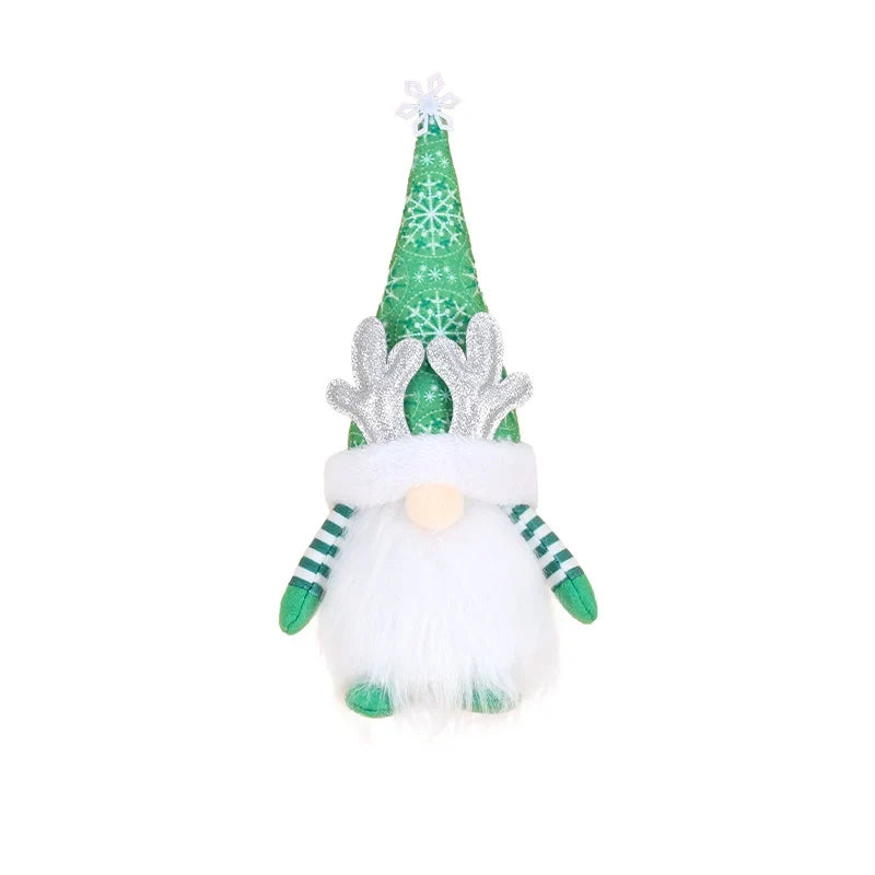 Gnome Figurine Snowflake Hat & Sparkling Antlers