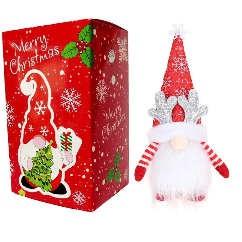 Gnome Figurine Snowflake Hat & Sparkling Antlers