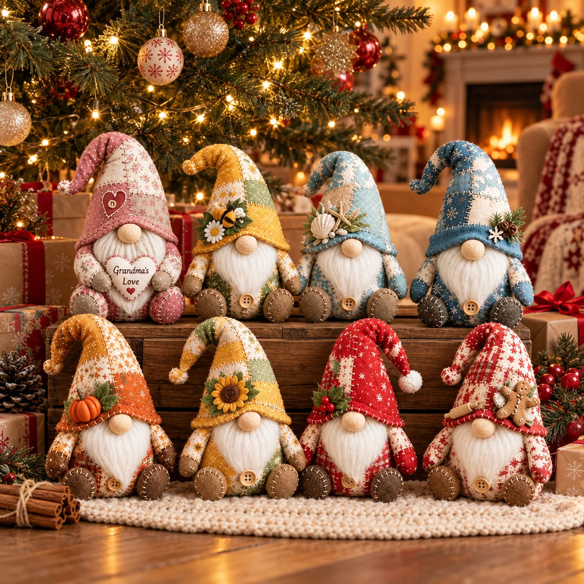 Gnome Sewing Kit Patchwork Hand-Sewing DIY