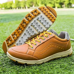 Golf Shoes Waterproof Leather Cushioned EVA Insole Integrated Traction