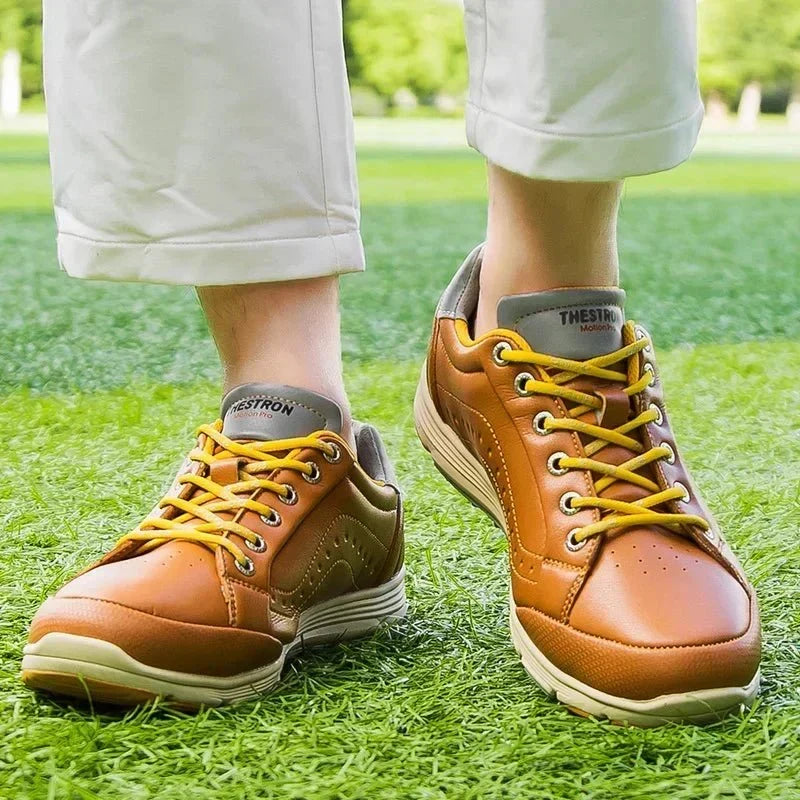 Golf Shoes Waterproof Leather Cushioned EVA Insole Integrated Traction