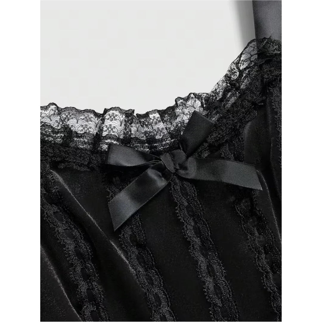 Gothic Corset Dress Lace Trim Layered Skirt